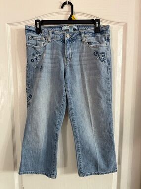 Aeropostale Women’s Denim Embroidered Y2K Capri Pants Sz 5/6. AP-150